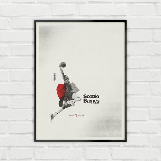 Discover Scottie Barnes Poster Minimalist Basketball Wall Art for Fans