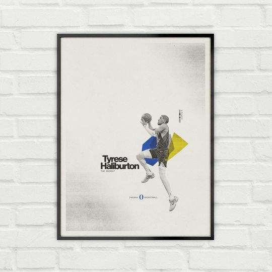 Discover Tyrese Haliburton Poster Minimalist Basketball Wall Art for Fans