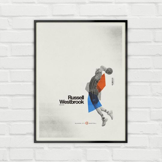 Discover Russell Westbrook Poster Minimalist Basketball Wall Art for Fans