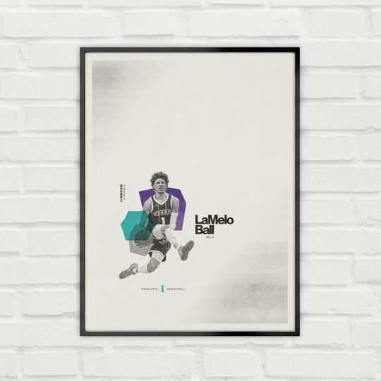 Discover LaMelo Ball Poster Minimalist Basketball Wall Art for Fans