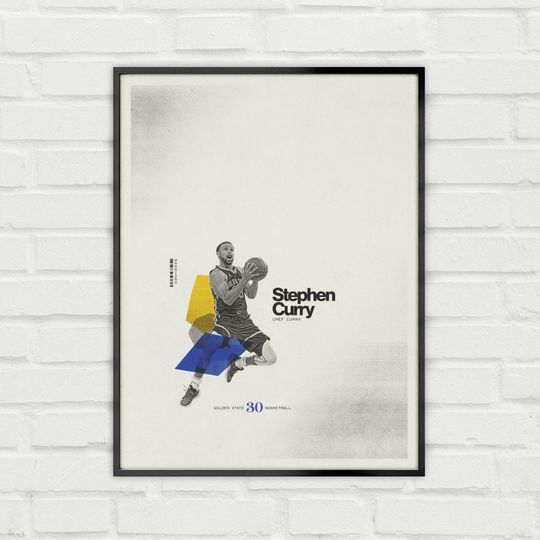 Discover Stephen Curry Poster Minimalist Basketball Wall Art for Fans