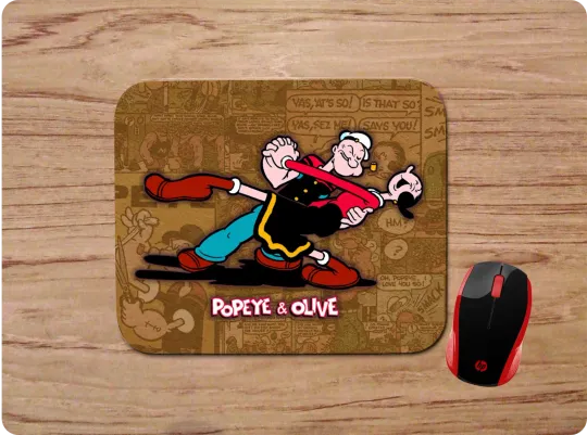Popeye & Olive Oyl Oil Collage Mouse Pad