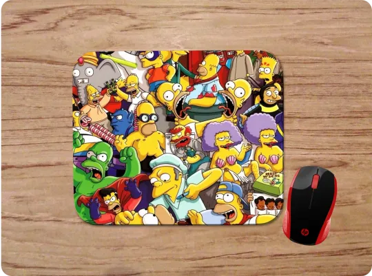 The Simpsons Character Collage Mouse Pad Non-slip