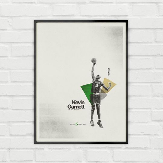 Discover Kevin Garnett Poster Minimalist Basketball Wall Art for Fans