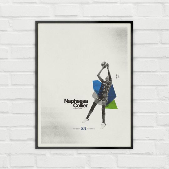 Discover Napheesa Collier Poster Minimalist Basketball Wall Art for Fans