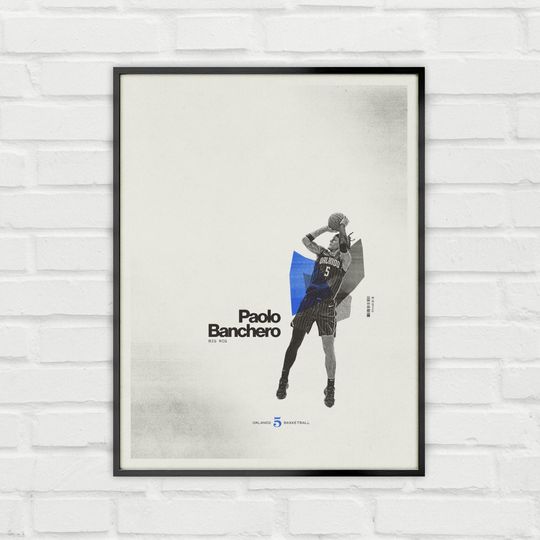 Discover Paolo Banchero Poster Minimalist Basketball Wall Art for Fans
