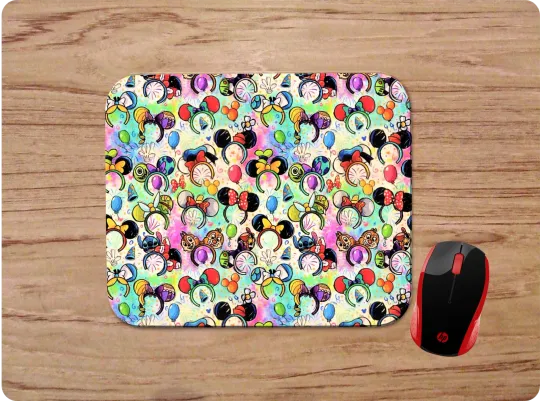 Discover Disney Character Shaped Headbands Collage Computer Mouse Pad