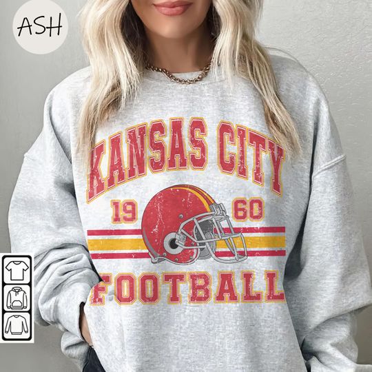Discover Vintage 90s Kansas City Football Sweatshirt, Game Day Kansas City Fan