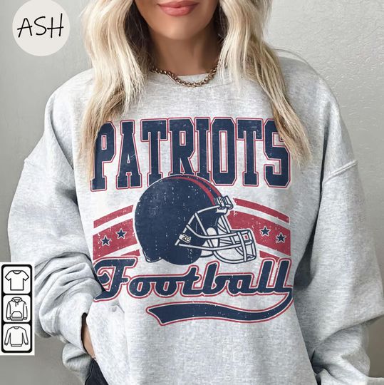 Discover Vintage 90s New England Football Patriot Sweatshirt