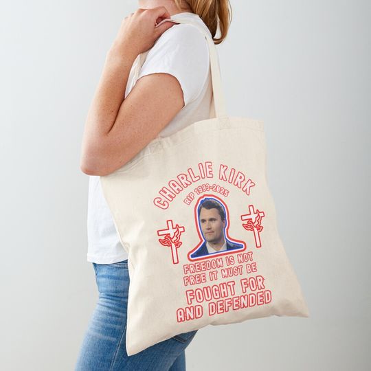 Discover Charlie Kirk Long Sleeve Tote Bag
