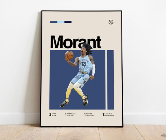 Luka Doncic Poster - Minimalist Mid century Modern Basketball Wall Art Print
