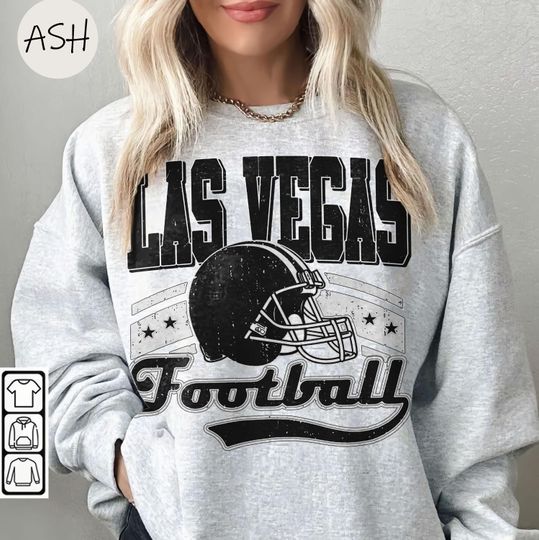 Discover Vintage 90s Style Las Vegas Football Sweatshirt, Trendy Las Vegas Football Fan Gift, Las Vegas Game Day Shirt Las Vegas Shirt Game Day Shirt