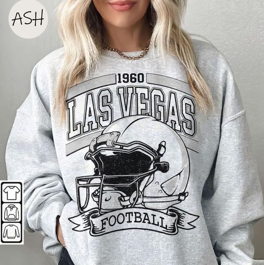 Discover Vintage 90s Style Las Vegas Football Crewneck Sweatshirt T-Shirt Retro Las Vegas Football Shirt Las Vegas Football Christmas Raider Fan Gift