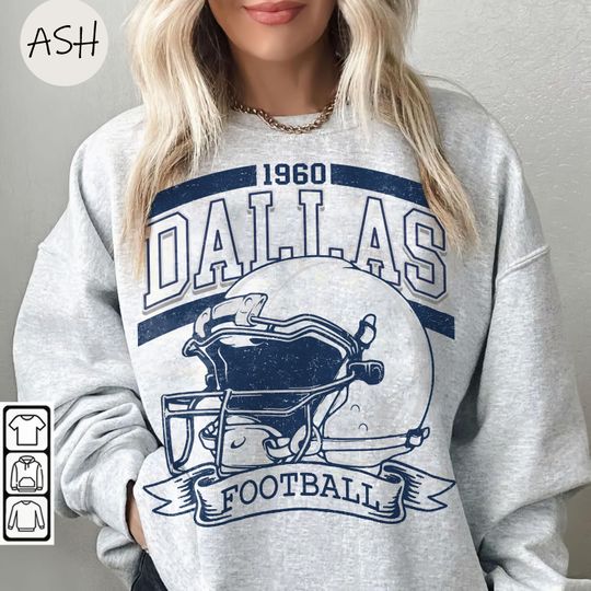 Discover Vintage 90s Style Vintage Dallas Football Sweatshirt, Dallas Game Day Shirt, Dallas Shirt, Game Day Shirt, Trendy Dallas Football Fan Gift.