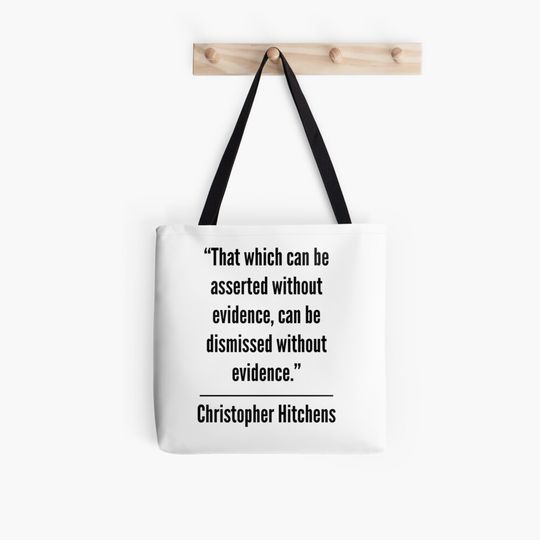 Discover Christopher Hitchens Quote Tote Bag
