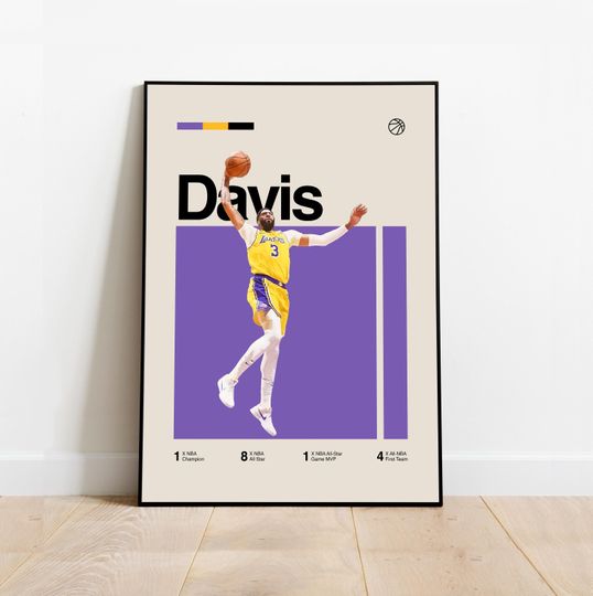 Discover Anthony Davis Towns Poster - Minimalist Mid century Modern Basketball Wall Art Print for Fans! DIGITAL DOWNLOAD