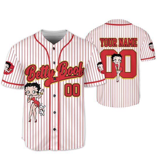 Discover Personalized Betty Boop Baseball Jersey, Personalized Betty Boop Cartoon Y2K Baseball Jersey, Retro Cartoon Baseball Outfit