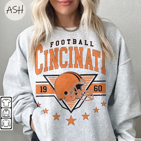Discover Vintage 90s Cincinnati Football Vintage Crewneck Sweatshirt Shirt Game Day Pullover 90s Cincinnati Football Game Day Apparel Bengal Fan Gift