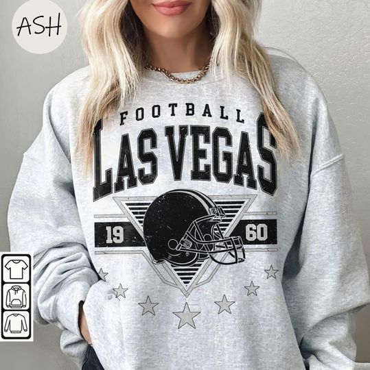 Discover Vintage 90s Style Las Vegas Football Sweatshirt, Trendy Las Vegas Football Fan Gift, Las Vegas Game Day Shirt Las Vegas Shirt Game Day Shirt