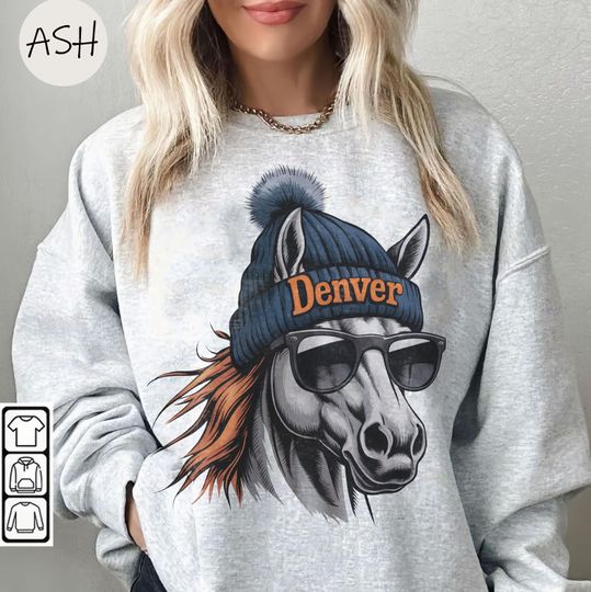 Discover Vintage 90s Denver Football Vintage Mascot Sweatshirt Tee Retro Denver Football Crewneck Shirt, Broncos Football Fans Gift, Sunday Football