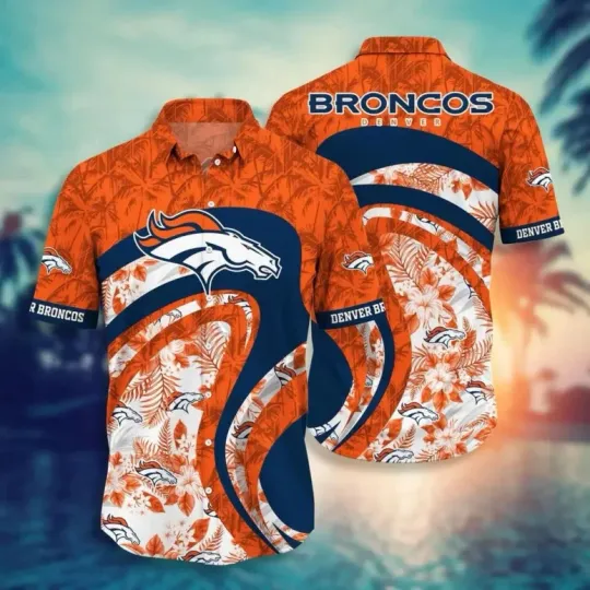 Discover Denver Broncos Waves Of Victory Hawaiian Shirt Summer Aloha