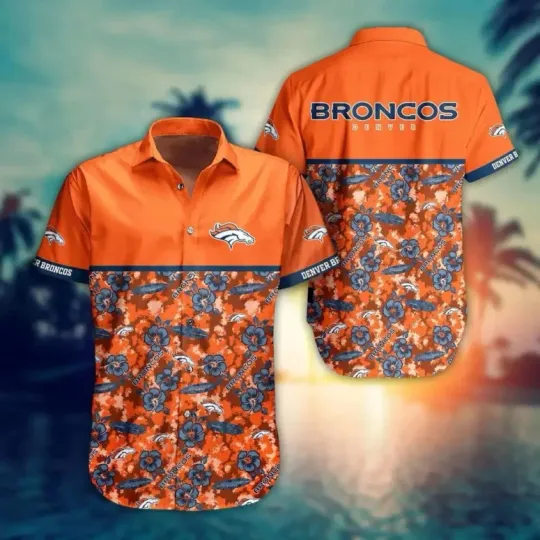 Discover Denver Brôncos Sunset Bloom Hawaiian Shirt Hawaiian Shirt Summer Aloha, Gift for Fan