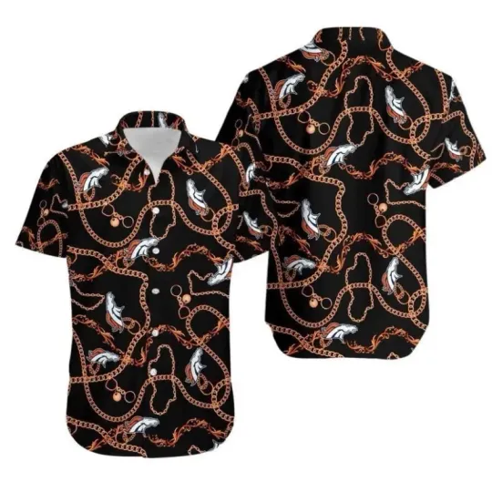 Denver Brôncos Chain Reaction Hawaiian Shirt Summer Aloha, Gift for Fan