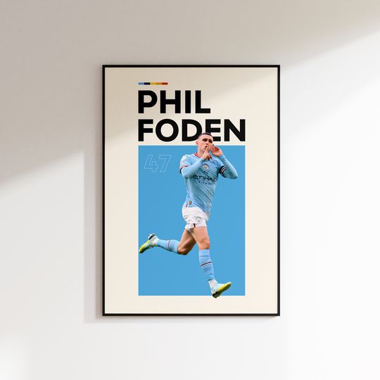Discover Phil Foden Poster, Manchester City Poster Minimalist, Phil Foden Print Art, Office Wall Art, Bedroom art, Gift Poster, English footballer