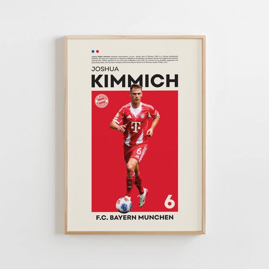 Discover Joshua Kimmich Poster, Bayern Munchen Poster, Joshua Kimmich Print, Gift Poster, German Footballer