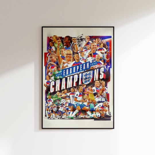 Discover England Women's Football Poster, England Poster Gift, Football Fan Art Print, Football Decor of England Women Fan, Women's Euro 2025