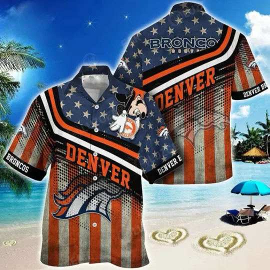 Discover Denver Brôncos Patriotic Vibes Hawaiian Shirt Summer Aloha, Gift for Fan