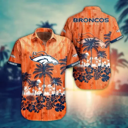 Discover Denver Brôncos Sunset Palm Game Day Hawaiian Shirt Summer Aloha Full Size, Gift for Fan