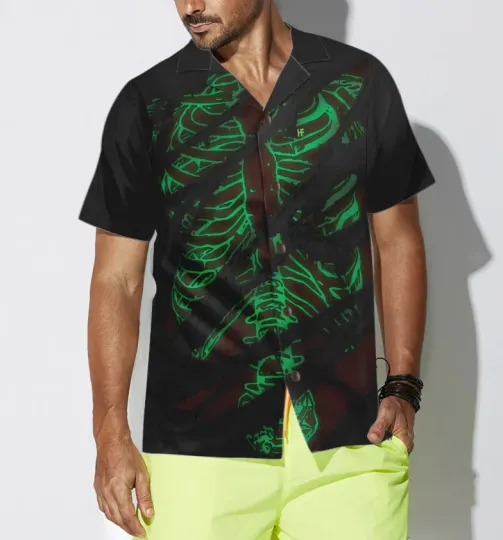 Discover Horror Skeleton Halloween Hawaiian Shirt