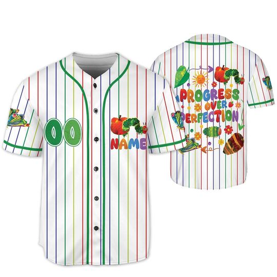 Custom Very Hungry Caterpillar Birthday Baseball Jersey, The Very Hungry Birthday Party Jersey, Caterpillar First Birthday Shirt Gift