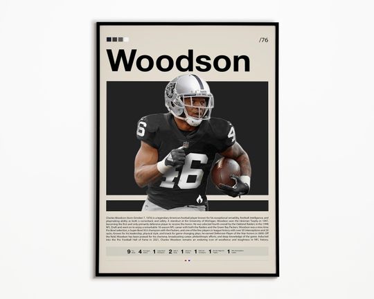 Discover Charles Woodson Poster, Oakland Raiders Print, football Poster, Sports Poster, football Fans, Football Poster, football Wall Art, Sports Bedroom Posters