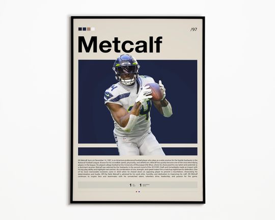 Discover Dk Metcalf Poster, Seattle Seahawks Print, football Poster, Sports Poster, football Fans, Football Poster, football Wall Art, Sports Bedroom Posters