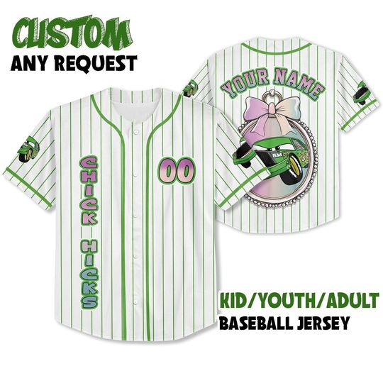 Discover Personalized Disney Chick Hicks Baseball Jersey, Custom Disney Cars Sports Jersey for Disney Fans, Unique Disneyland Birthday Gift
