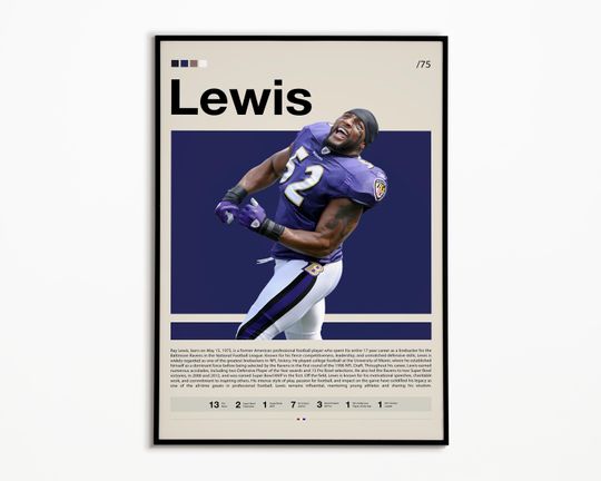Ray Lewis Poster, Baltimore Ravens Print, football Poster, Sports Poster, football Fans, Football Poster, football Wall Art, Sports Bedroom Posters