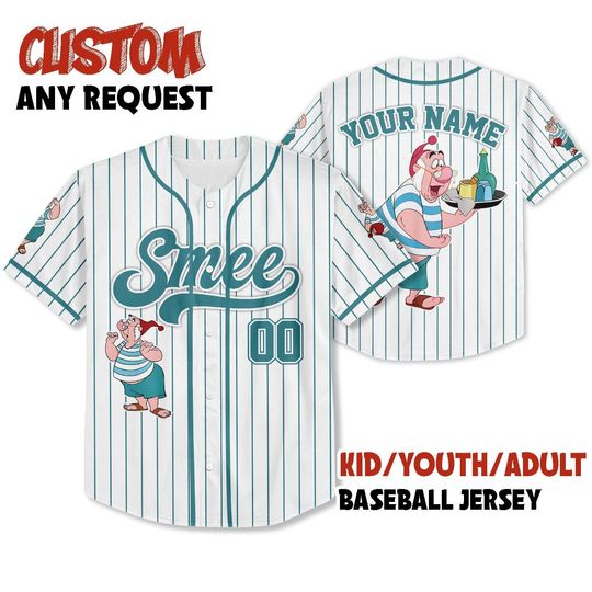 Discover Personalized Smee Peter Pan Baseball Jersey, Disney Smee Jersey, Adult Disney Baseball Jersey Sports Cute Gifts For Fans Disney