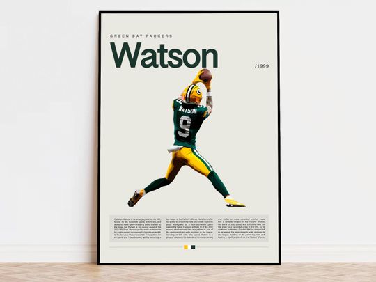 Discover Christian Watson Poster, football Poster, Sports Poster, Modern Sports Art, football Gifts, Super Bowl Poster, American Football Poster