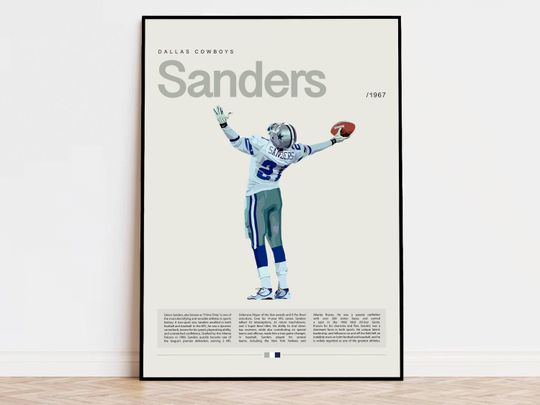 Deion Sanders Poster, football Poster, Sports Poster, Modern Sports Art, football Gifts, Super Bowl Poster, American Football Poster