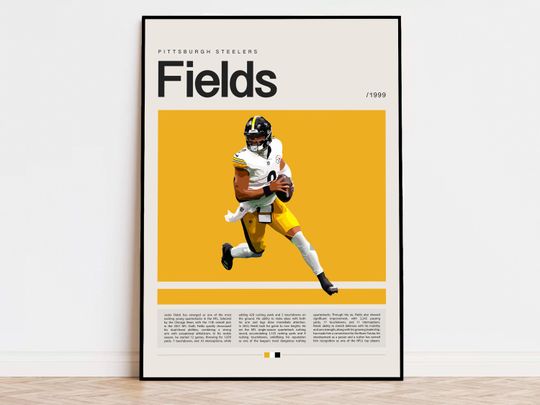Discover Justin Fields Poster, football Poster, Sports Poster, Modern Sports Art, football Gifts, Super Bowl Poster, American Football Poster