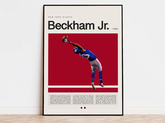 Discover Odell Beckham Jr Poster, football Poster, Sports Poster, Modern Sports Art, football Gifts, Super Bowl Poster, American Football Poster