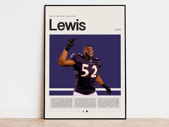 Discover Ray Lewis Poster, football Poster, Sports Poster, Modern Sports Art, football Gifts, Super Bowl Poster, American Football Poster