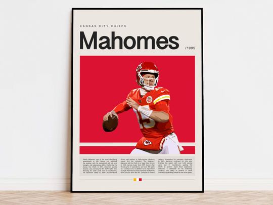 Patrick Mahomes Poster, football Poster, Sports Poster, Modern Sports Art, football Gifts, Super Bowl Poster, American Football Poster