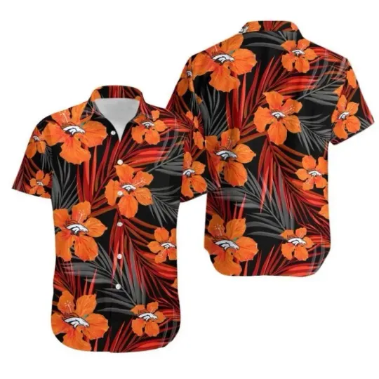 Discover Denver Brôncos Tropical Blaze Hawaiian Shirt Summer Aloha, Gift for Fan