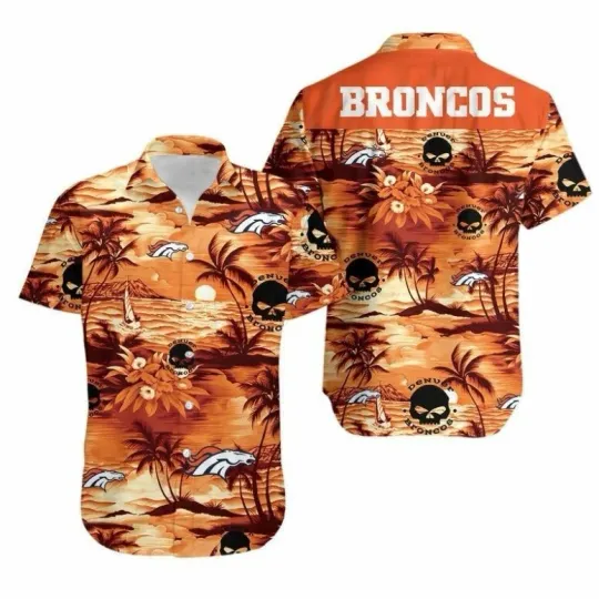 Denver Brôncos Sunset Paradise Hawaiian Shirt Summer Aloha, Gift for Fan