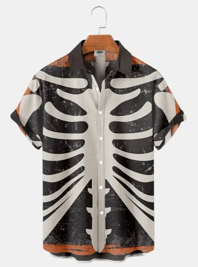 Discover Halloween Skull Stand Print Shirt