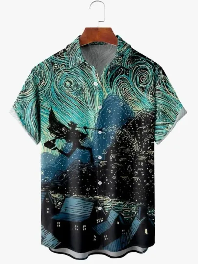 Discover Halloween Print Anti-wrinkle Moisture Wicking Fashion Hawaiian Shirts