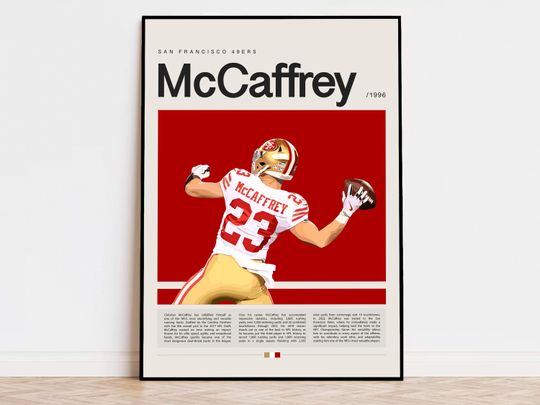 Discover Christian McCaffrey Poster, football Poster, Sports Poster, Modern Sports Art, football Gifts, Super Bowl Poster, American Football Poster